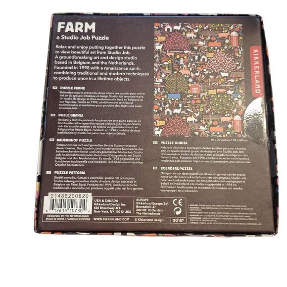 Kikkerland Farm a Studio Job 1000 pc Jigsaw Puzzle - Picture 3 of 3